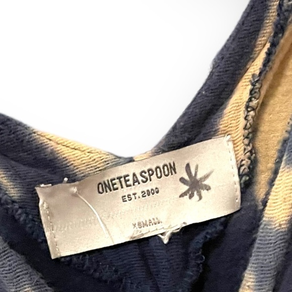 FREE PEOPLE X One Teaspoon | Blue Tie Dye Muslin Romper Embroidered Bell Sleeve - Picture 3 of 6